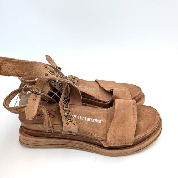 A.S.98 Larkie Strappy Platform Wedge Sandal Women's Brown Size US10 EU41 - Picture 3 of 14
